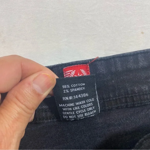Black Pike Distressed Jeans Men 40 Black Stretch Spandex Cotton Bikers Jeans